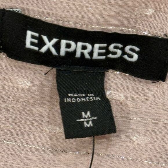 Express NWOT sheer pink and silver metallic blouse - Picture 7 of 9